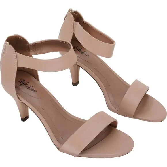 Style Co Paycee Two-Piece Dress Sandals Soft Nude Heels US 5.5 - Picture 4 of 6